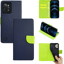 Sonique Trend Portofel Piele artificială Dark Blue / Acid Green (Realme C31)