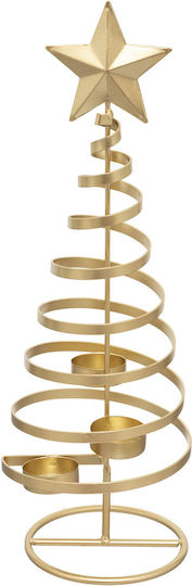 Christmas Metallic Gold Candlestick 40x15cm