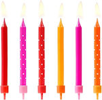 Birthday Candles Colourful Mix 6cm 6 pieces