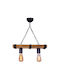 Megapap Mako Pendant Lamp with Rope 2xE27 Brown