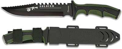 Martinez Albainox Tactical Soldier Knife Green Total Length 32.5pcs with Blade 19pcs Thickness 3.29mm in Sheath