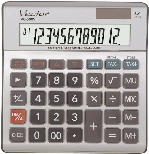 Vector Αριθμομηχανή 12 Ψηφίων σε Γκρι Χρώμα