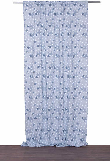Viopros Kinder Vorhang Ehrlich mit Borte Blau 665809 140x270cm