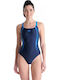Athletic One-Piece Swimsuit Navy Blue