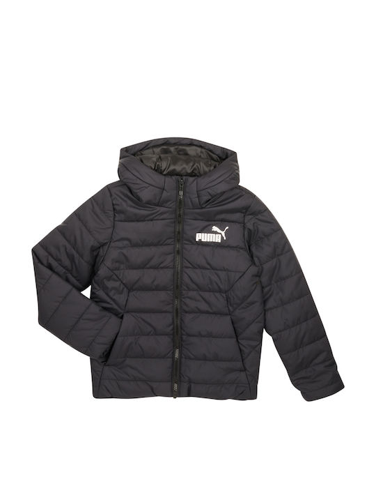 PUMA Kinder Sportjacke Kurz mit Kapuze Schwarz