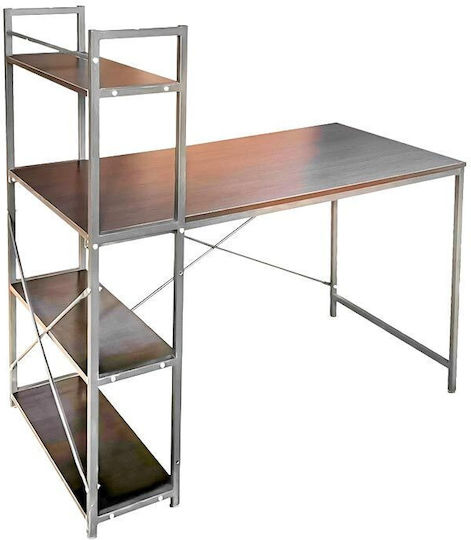 Schreibtisch mit Bücherregal 120x58x122cm Braun