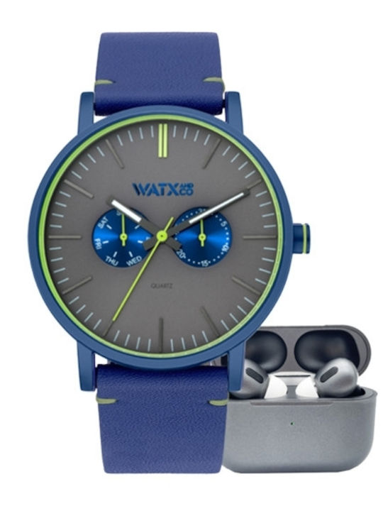 WATX & CO Uhr Batterie mit Lederarmband