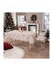 Teoran Christmas Tablecloth Fabric White L180xW135cm.