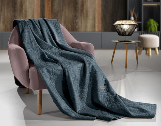 Guy Laroche Avon Cuvertură Pentru Canapea 3 Locuri Catifea 170x300cm Verde Smarald Cu Față De Pernă