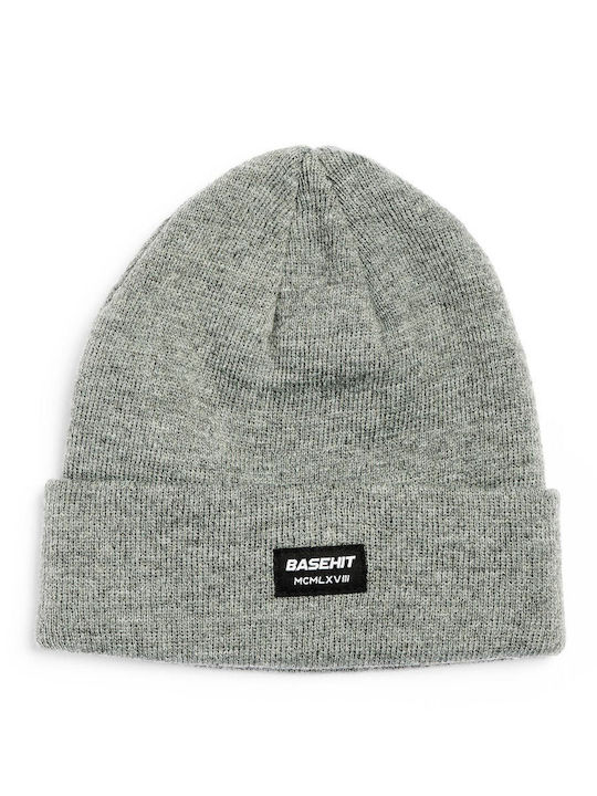 Basehit P Knitted Beanie Cap Grey Melange