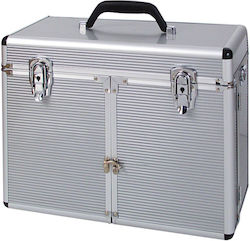 Eurostil Metallic Cosmetic Case Silver H35xW43xD22cm