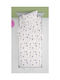 Dimcol Sheet Set Single Cotton Lily + Deer 179 White-Pink 160x240cm 2pcs