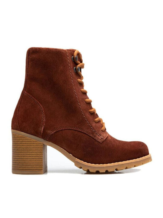 CLARKWELL LACE Wildleder Stiefeletten Damen mit Pelz Braun
