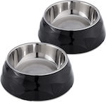 Navaris Stainless Bowls Dog Food & Water Black 350ml