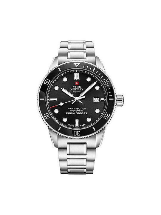 Swiss Military by Chrono Diver Ceas Baterie cu Argintiu Brățară metalică