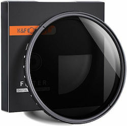 K&F Concept ND2-ND400 Φίλτρo Variable ND Διαμέτρου 62mm για Φωτογραφικούς Φακούς