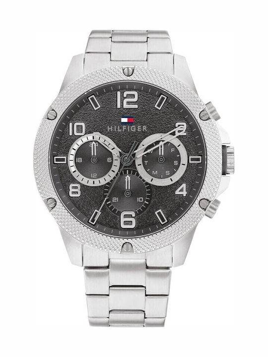 Tommy Hilfiger Blaze Ανδρικό Ρολόι 46mm Χρονογράφος Μπαταρίας με Ασημί Ατσάλινο Μπρασελέ