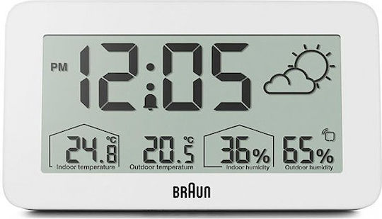 Braun BC 13 Επιτραπέζιο Ψηφιακό Ρολόι με Ξυπνητήρι & Ραδιόφωνο Λευκό BC13WP