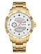 Weide Wd10843 Men's Watch 44mm Solar with Gold Metal Bracelet