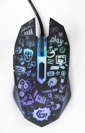 Gembird MUS-6B-GRAFIX-01 RGB Gaming Ποντίκι 3600 DPI Μαύρο