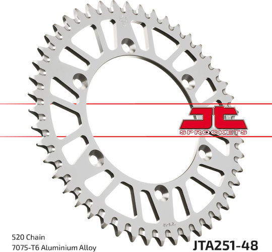 JT Sprockets Γρανάζι Πίσω 48 Δοντιών για Yamaha YZ 125 99-12 / YZF 250 01-04