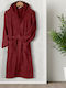 Lino Home Erasia Bathrobe with Hood Bordo 600gr/m²