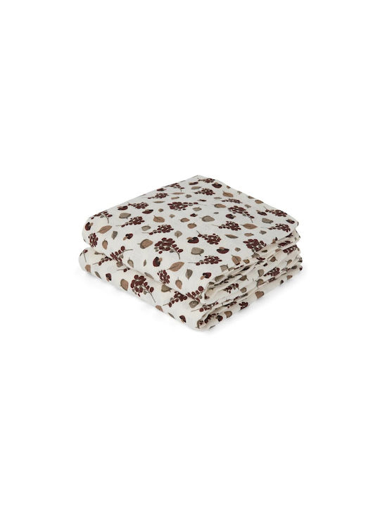 Nuuroo Bao Autumn Leaf Muslin Changing Pads White 70x70cm. 2pcs