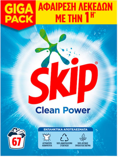 Skip Clean Power Laundry Detergent Powder 4.355kg (67 Measuring Cups)