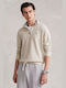 Ralph Lauren Herren Langarm-Pullover Ausschnitt mit Reißverschluss Beige