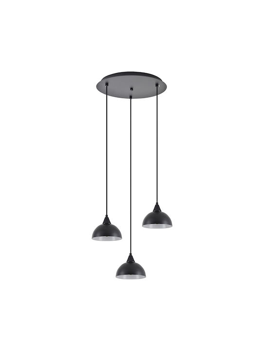 Home Lighting Подвесно осветление Три светлини Bell за гнездо E27 Черно