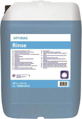 Johnson Diversey Optimax Rinse Professional Dishwasher Cleaner Liquid 20lt