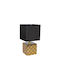 Keskor Ceramic Table Lamp for Socket E14 with Black Shade and Gold Base