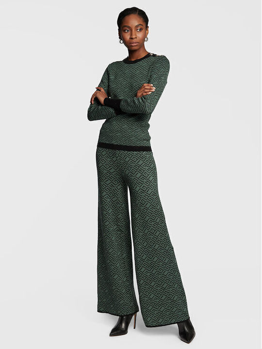 Guess Γυναικεία Υφασμάτινη Παντελόνα με Λάστιχο σε Κανονική Εφαρμογή σε Πράσινο Χρώμα