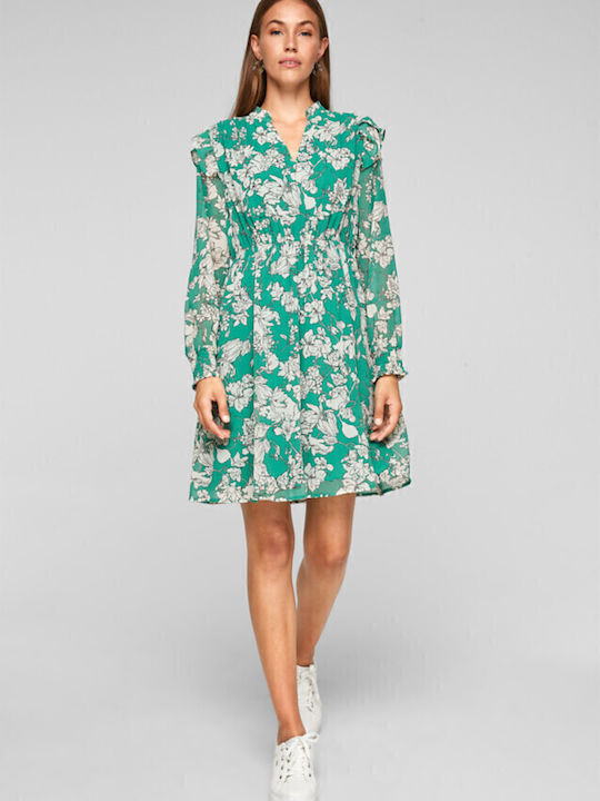 Mini Kleid mit Rüschen Grün