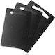 Rectangular Plastic Chopping Board Set Black 3pcs