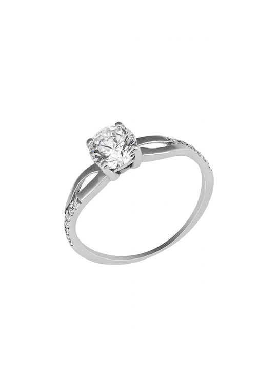 Filva Oro Single Stone from White Gold 14K