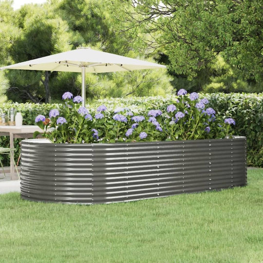 vidaXL Planter Box Metallic Gray 291x140x68cm.
