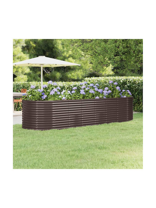 vidaXL Ζαρντινιέρα Μεταλλική Καφέ 322x100x68εκ.