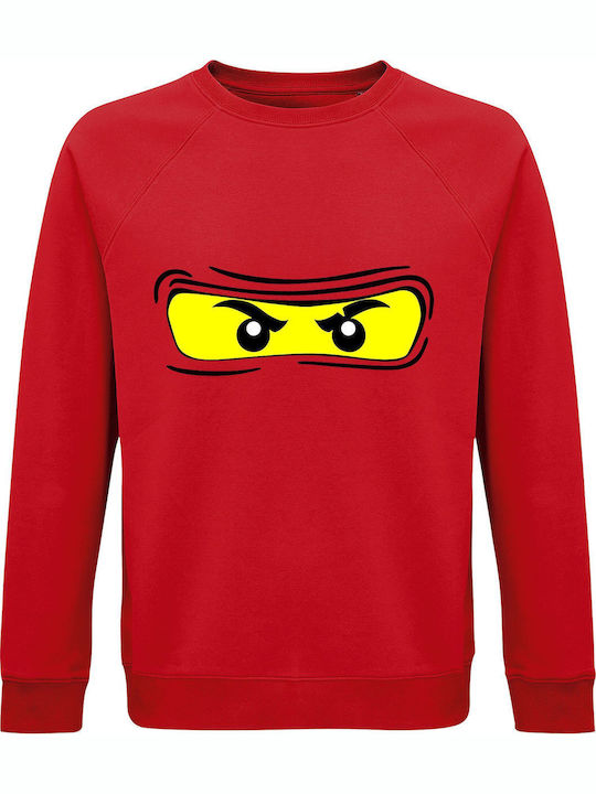 Sweatshirt Unisex Organic " Ninjago Ninja Eyes ", Red