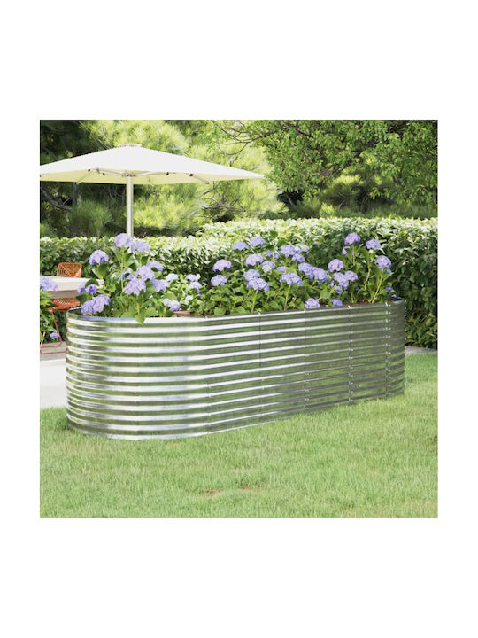 vidaXL Planter Box 249x68cm Silver 319067