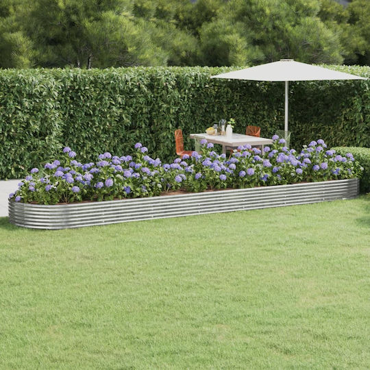 vidaXL Planter Box Metallic Silver 600x140x36cm.