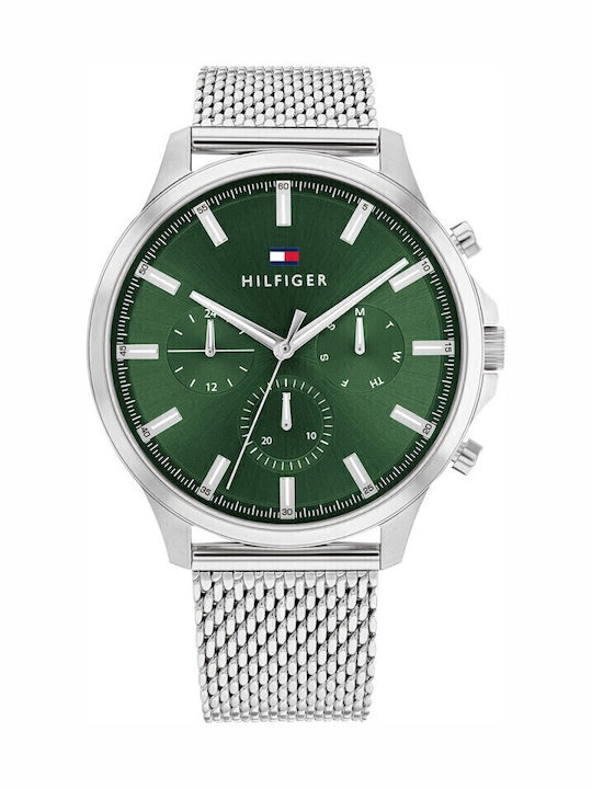 Tommy Hilfiger Ryder Men's Watch 44mm Battery Chronograph With Silver Steel Bracelet