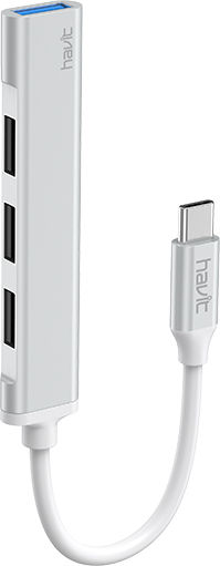 Havit HB41 Hub 4 Anschlüsse USB 3.0 mit USB-C Anschluss Silber