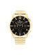 Tommy Hilfiger Luca Uhr Chronograph Batterie mit Gold Metallarmband