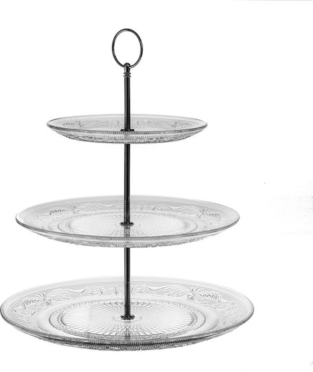 Artpol Glass Dessert Tower Stand with 3 Tiers Transparent Ø29cmxY33.8cm