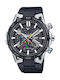 Casio Edifice Herrenuhr 48mm Solar mit Schwarz Kautschukarmband