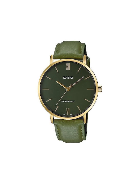 Casio Standard Ceas Baterie cu Verde Brățară din piele