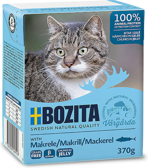Bozita Feline Υγρή Τροφή για Ενήλικες Γάτες σε Φακελάκι με Σκουμπρί χωρίς Σιτηρά & Γλουτένη 370gr