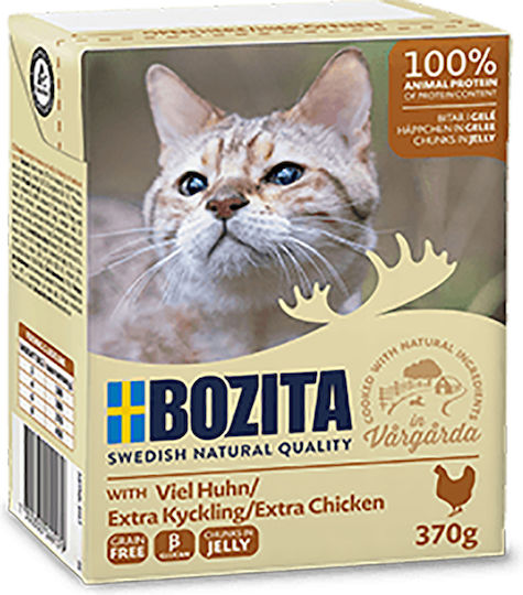 Bozita Feline Wet Food for Adult Cats in Pouches with Chicken Grain-Free & Gluten-Free 370gr