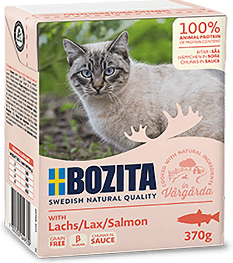 Bozita Feline Υγρή Τροφή για Ενήλικες Γάτες σε Φακελάκι με Σολομό χωρίς Σιτηρά & Γλουτένη 370gr